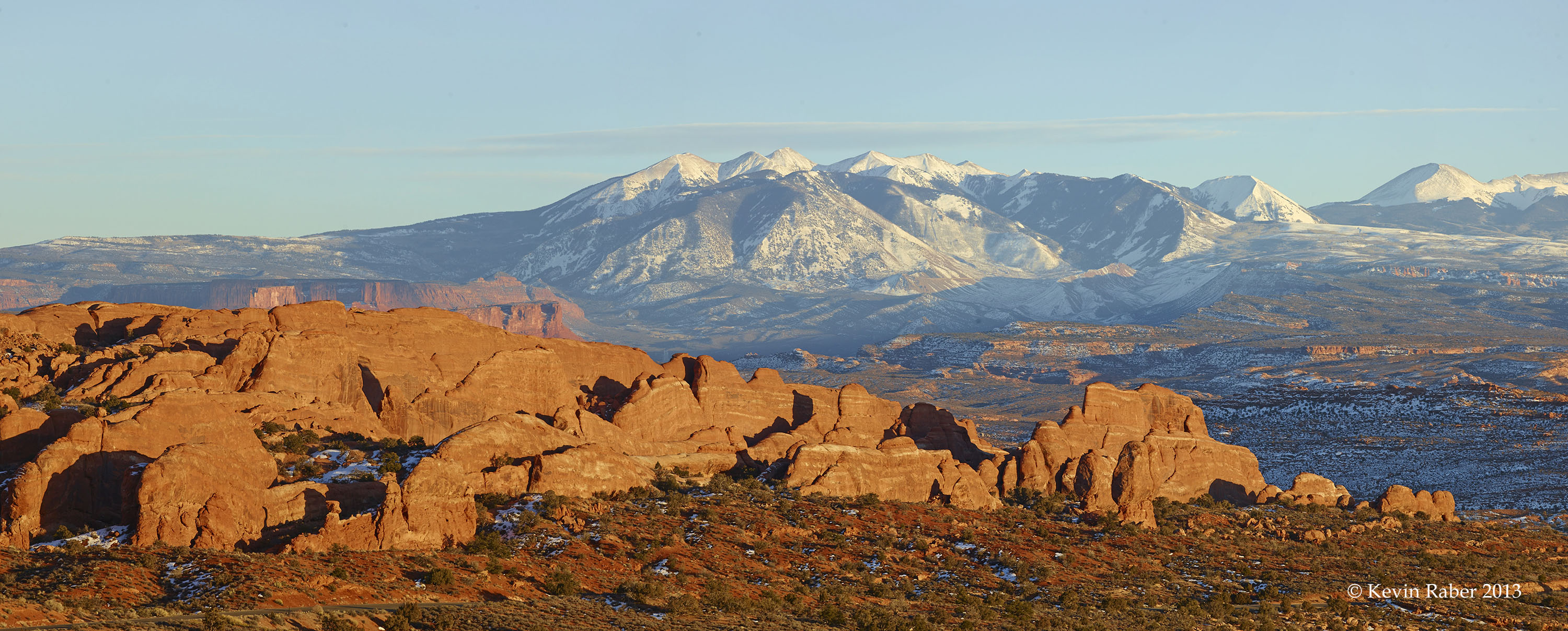 3 stitch pano in Arches NP, shot with a Phase One IQ180 and 240mm lens