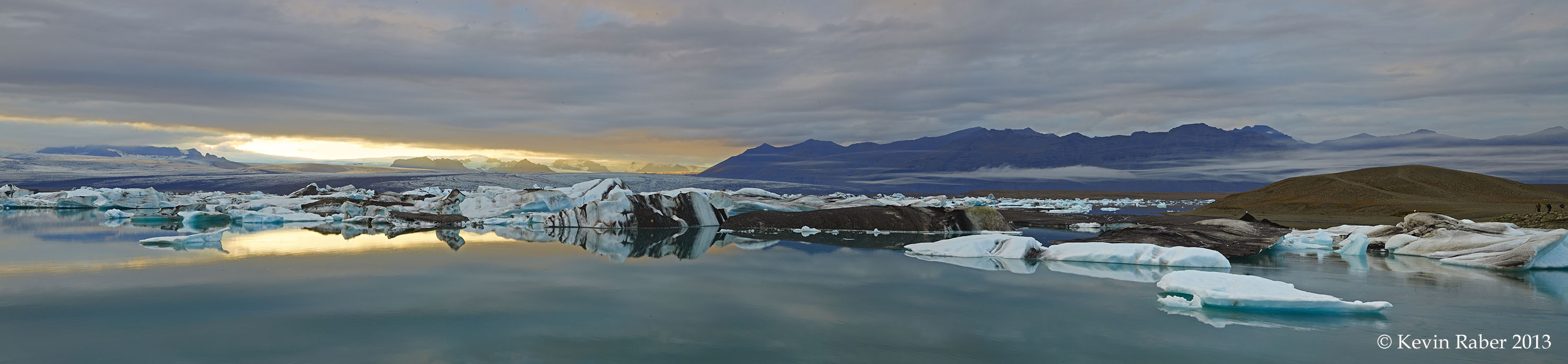  Jökulsárlón , Iceland, Iceberg Lagoon, Pano