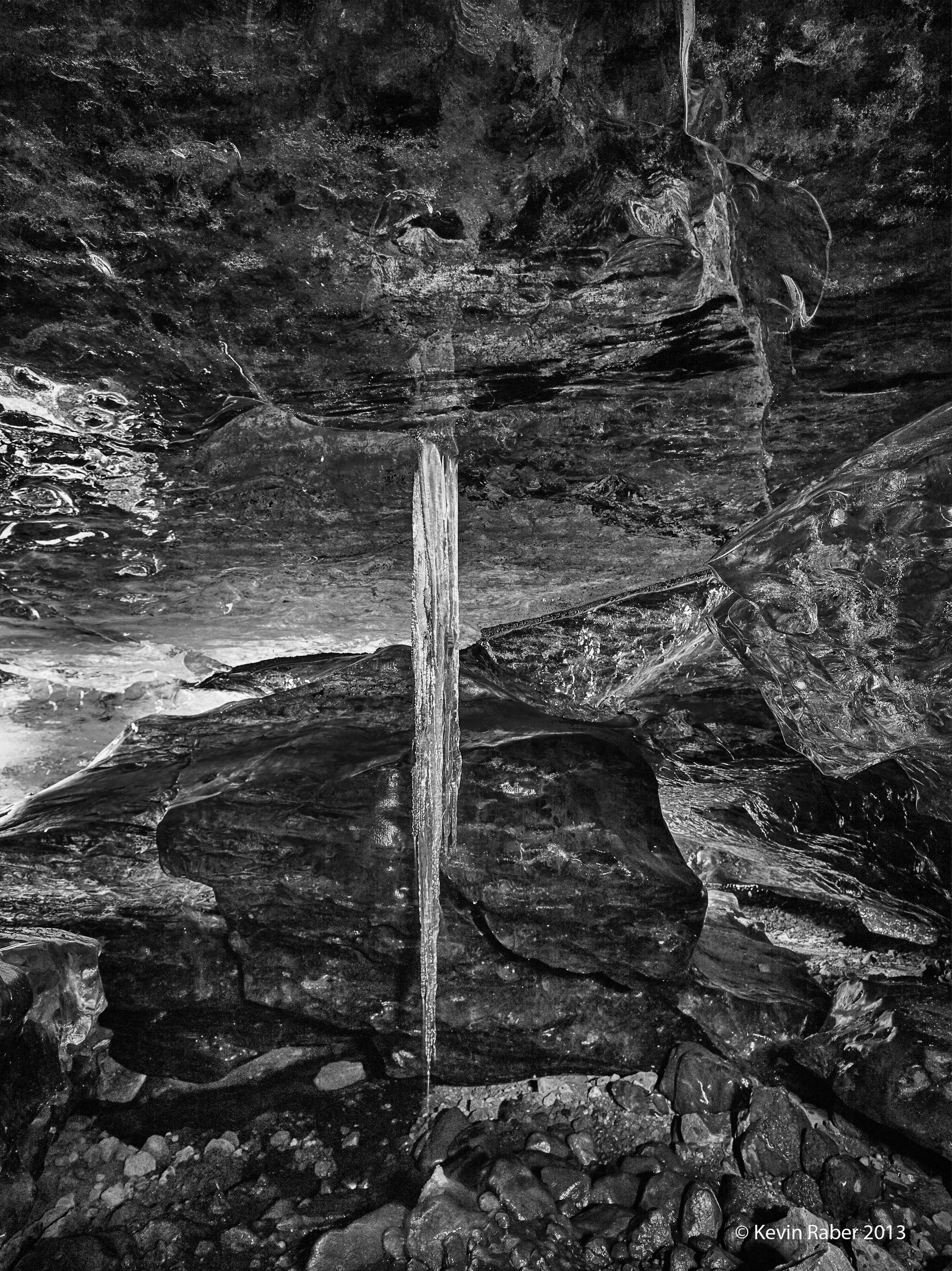 The Ice Cave in Black and White