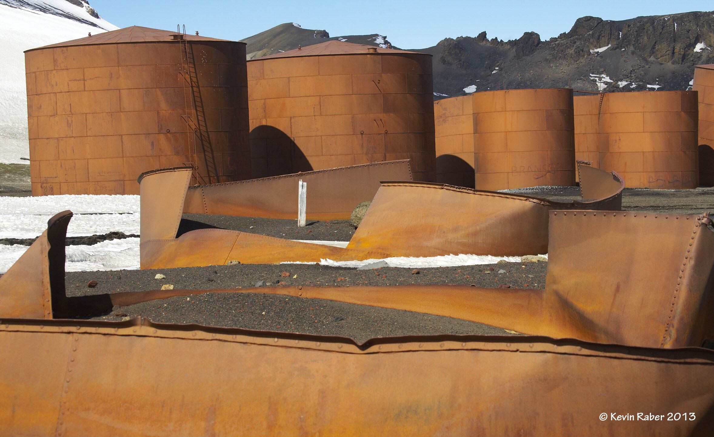 Rusting whale oil tanks