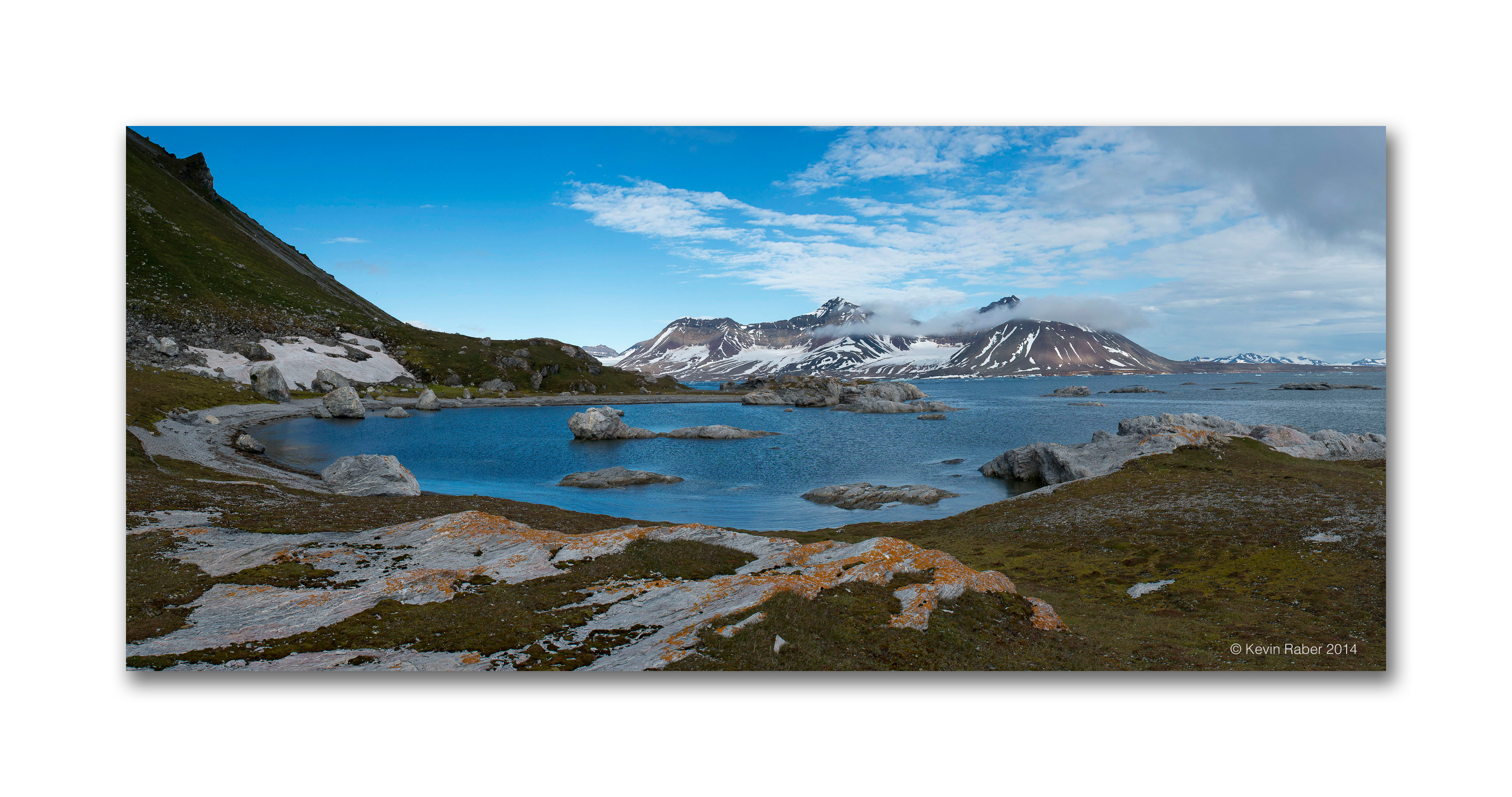 Svalbard Coastline Panorama, made from 14 images stitched together.