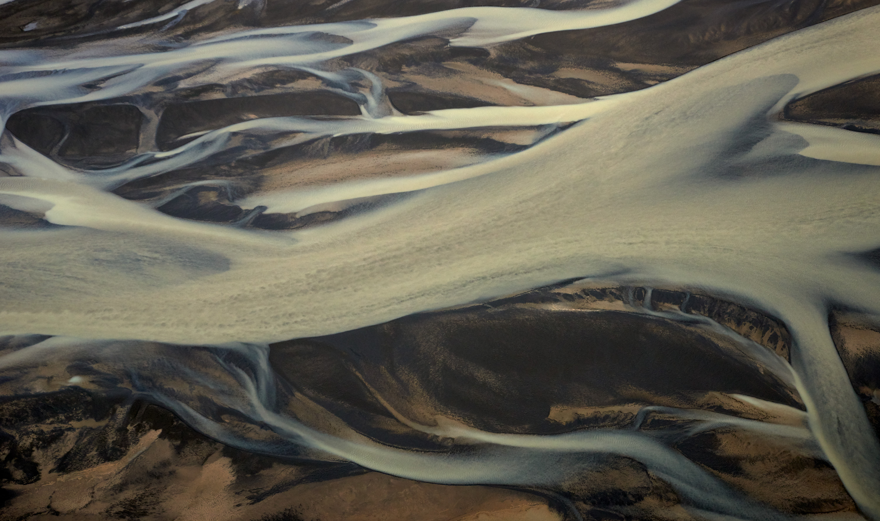 River Delta from the air in Iceland
