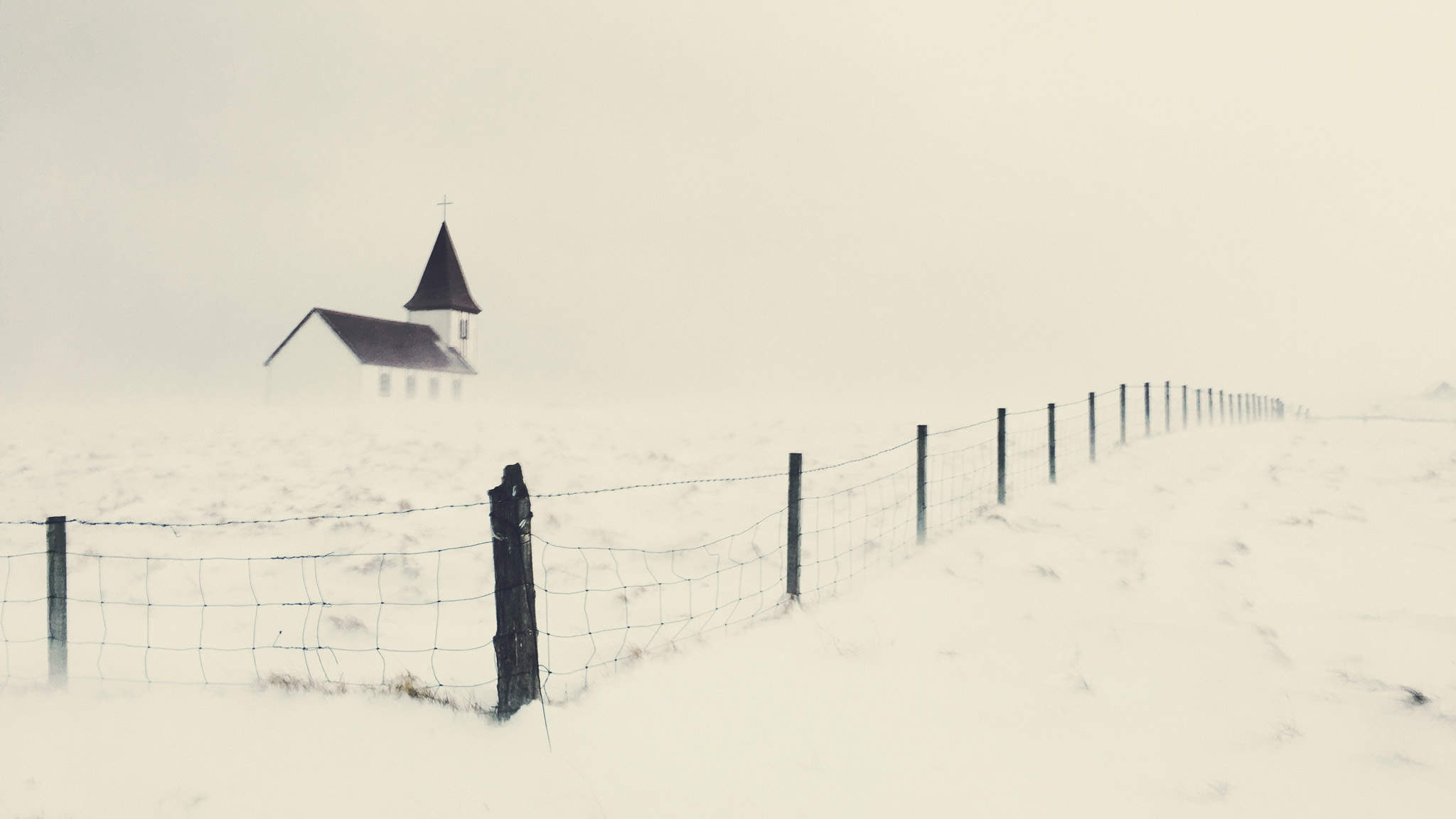 Church in a blizzard