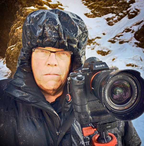 Me, a bit frozen and crusted with Ice after shooting waterfall 